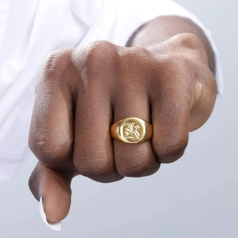 

Retro Initials Letter Rings for Women Name Stainless Steel Ring Female Male Ring Jewelry Lovers Friends Best Gifts 2020 New