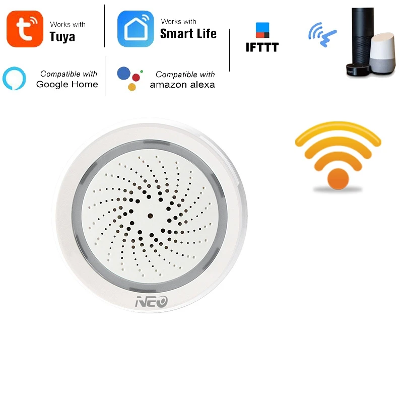 Датчик температуры и влажности Wifi сирена Tuya Smart Life приложение работает с Echo Alexa