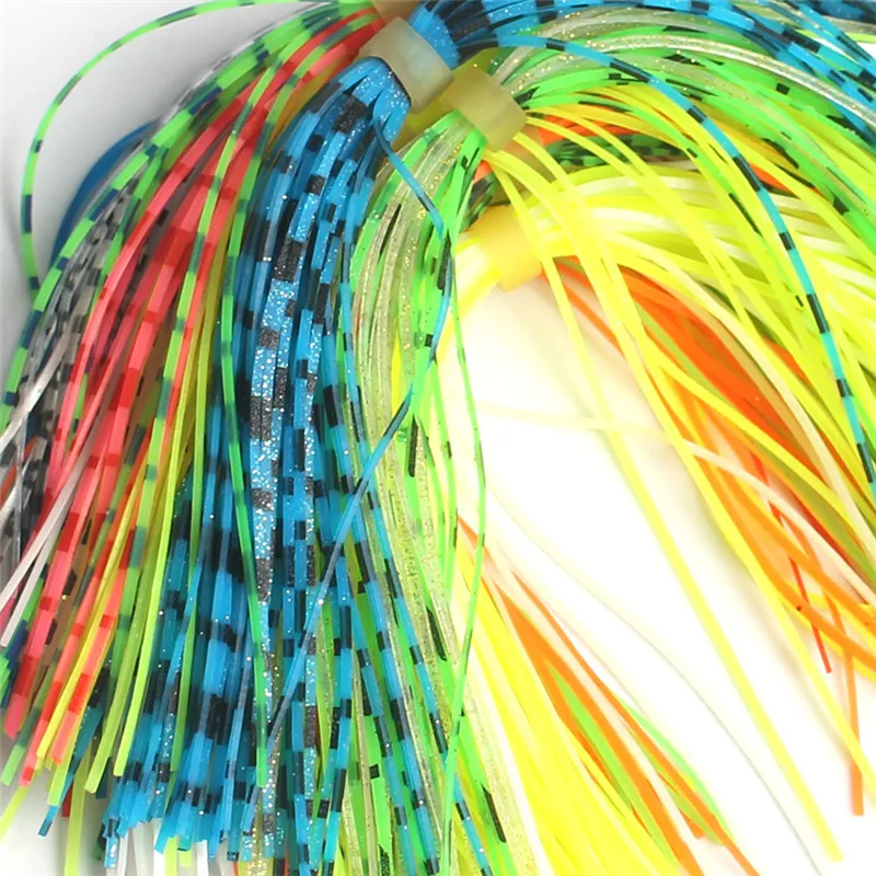 

Sfit 10Pcs/set Fish Line Random Colors Fish Line Lead Lure Water Skirts Hair Frogs Silicone Glue Dress Colorful Fishing Line