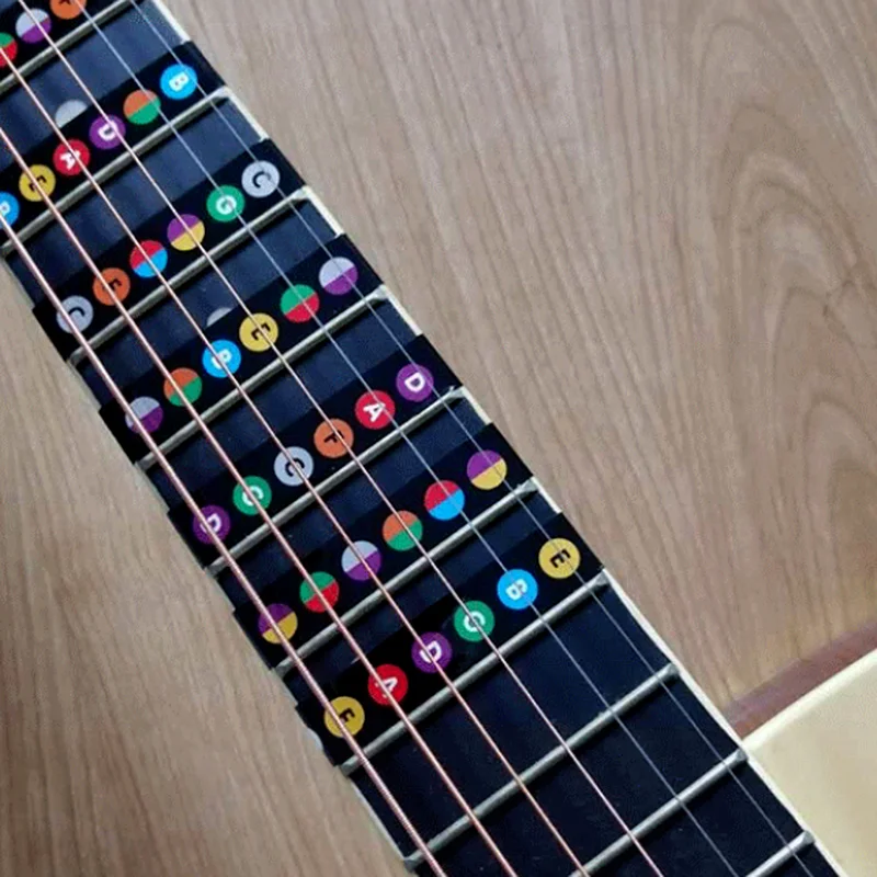gitarre griffbrett notizen karte etiketten aufkleber griffbrett fret decals für 6 string akustische elektrische guitarra gitarre anfänger fr