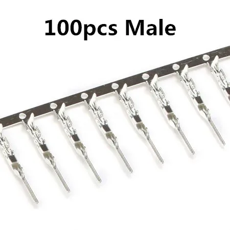 100 шт. папа/Мама Dupont язычковый набор наконечников линейный терминал Соединительный кабель Перемычка полоса 2,54 мм 2,54 хрупкий Бесплатная доставка