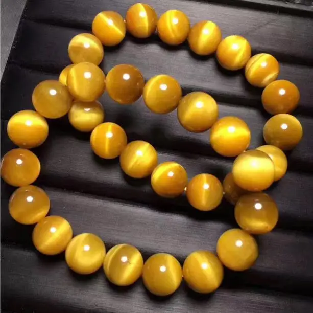 Ювелирные изделия жемчужный браслет 13 мм натуральный желтый тигровый глаз