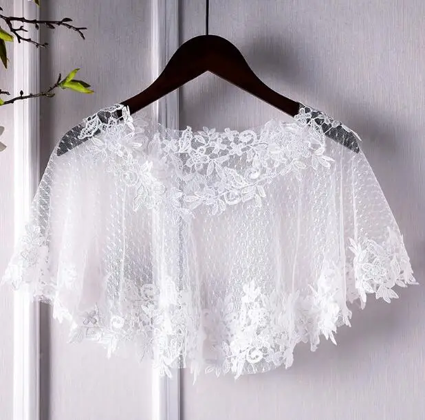 

Women's transparent embroidery Lace embroidery Pashmina Female Summer Sunscreen Mesh Lace Shawl cloak R2367
