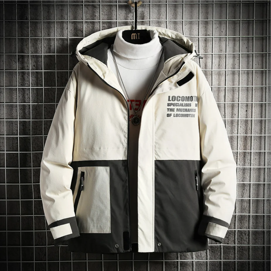 Winter New Men Solid Color  Lightweight Padded Jackets Parkas Quality Men's Hooded Warm Thick Fashion Casual  Male Coat