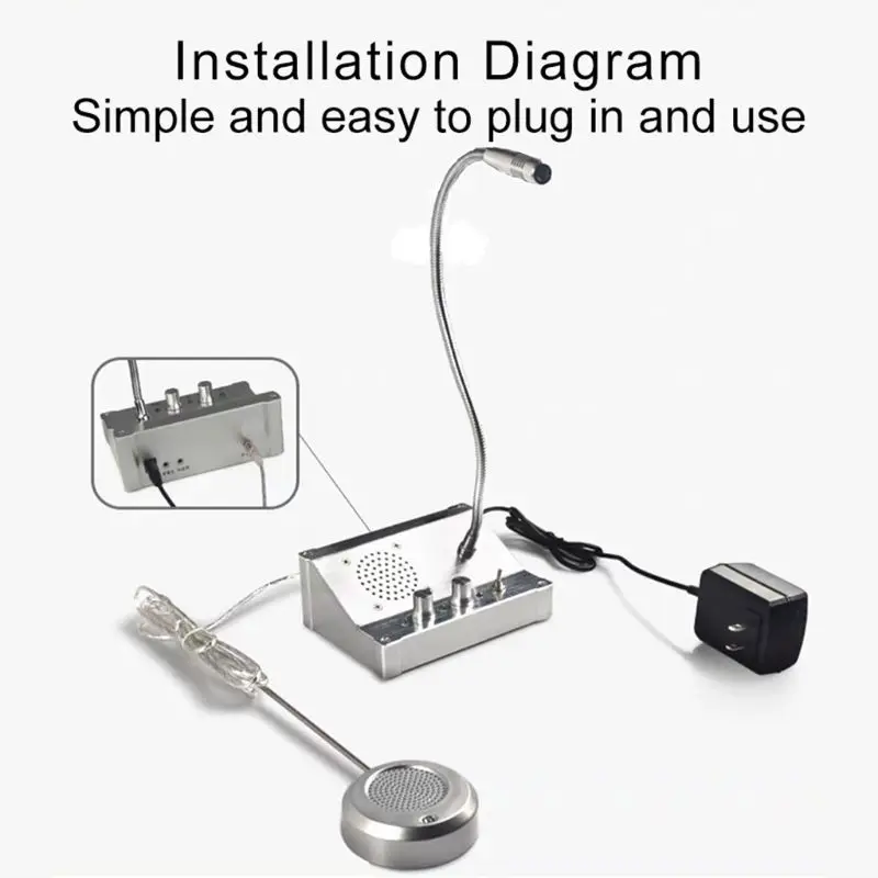 

2 Way Intercom Interphone Bank Counter Interphone for Store Bank Station Window