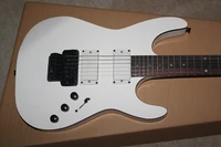 custom 6 strings guitarwhite guitarbasswood body black bindingtremolo bridge hh pickupsmoon star inlay