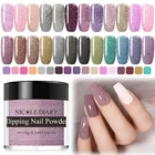 Радужный порошок NICOLE DIARY для ногтей, блестящий порошок с блестками для ногтей, хромированная база с пигментом, жидкий Топ для украшения ногтей