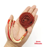 tasbih natural red agate stone 99beads 6mm cotton tassel pocket prayer beads muslim bracelet arab fashion gift islamic rosary