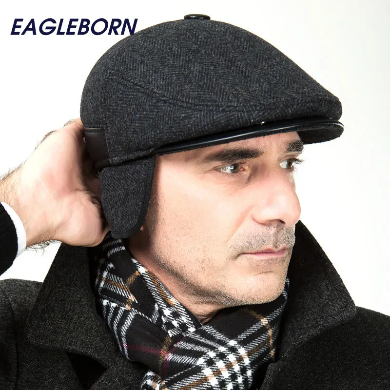 Новинка 2021 зимняя Шерстяная кепка для пожилых людей папы плотный теплый берет