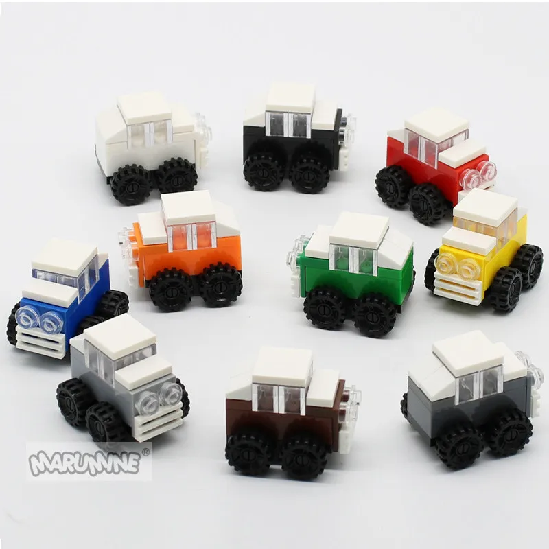 Кубики MOC гоночный автомобиль 10 шт с кольцом для ключей Мини автомобили
