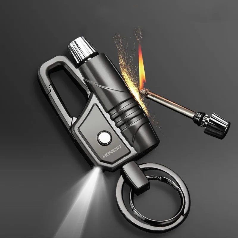 

Metal Permanent Match Cigarette Lighter Waterproof Lighter Camping Outdoor Survival Tool Keychain Men’S Small Gifts