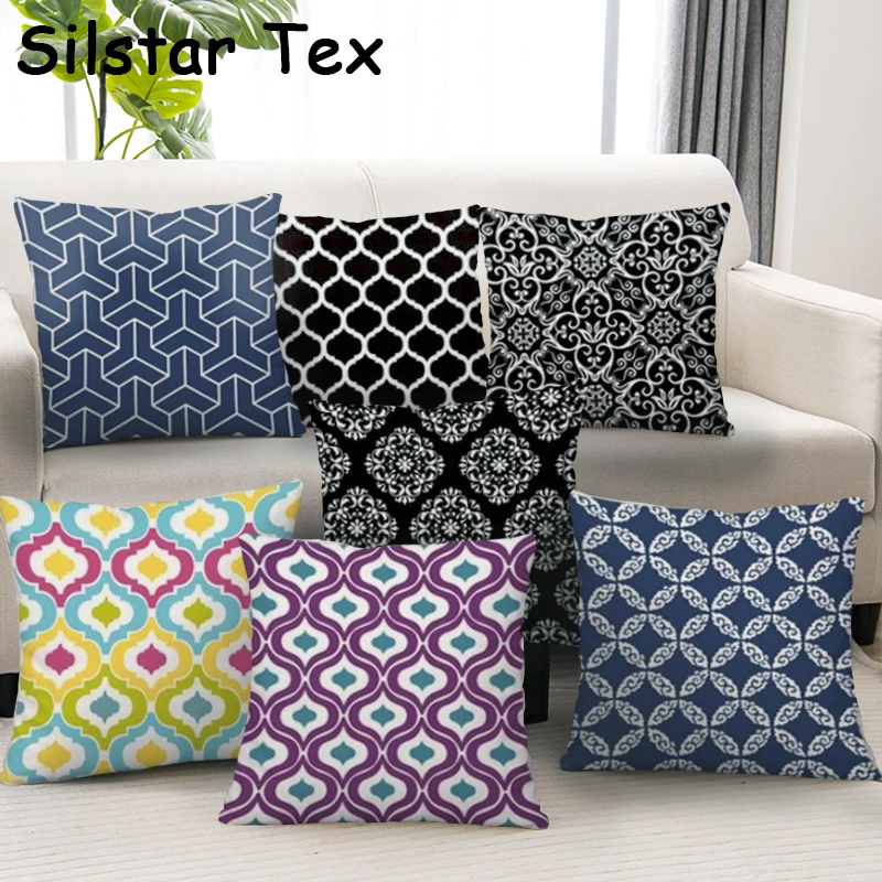 Чехол Silstar Tex с геометрическим многоугольным принтом для подушки чехол в простом