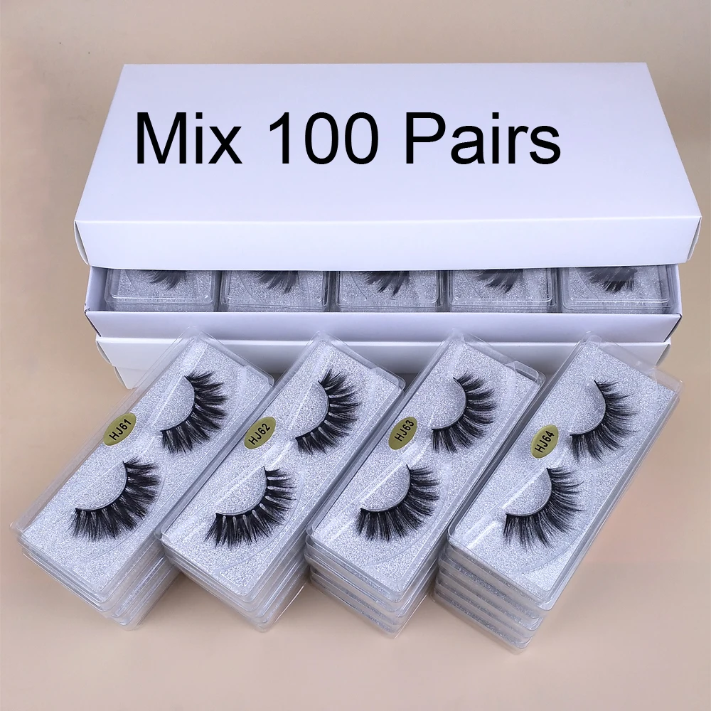 

Mink Eyelashes Wholesale 30/50/100 Pairs 3d Mink Lashes Bulk Natural False Eyelashes Pack Makeup Fake Eyelashes Set faux cils