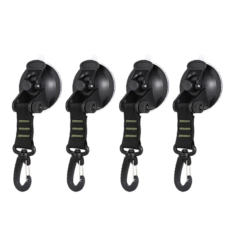 

4pcs Suction Cup Hook Outdoor Camping Hiking Suction Cup Anchors Hook Reusable Tie Down Home Securing Hook Portable Hook D0LB
