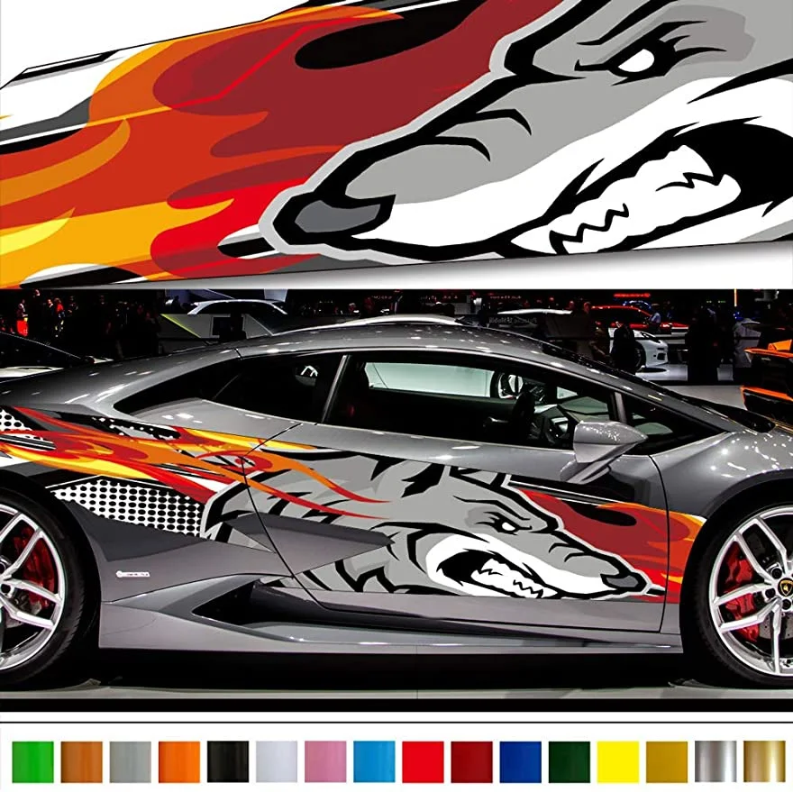 

2 шт. универсальная боковая юбка Автомобильная дверная Наклейка автомобильные аксессуары