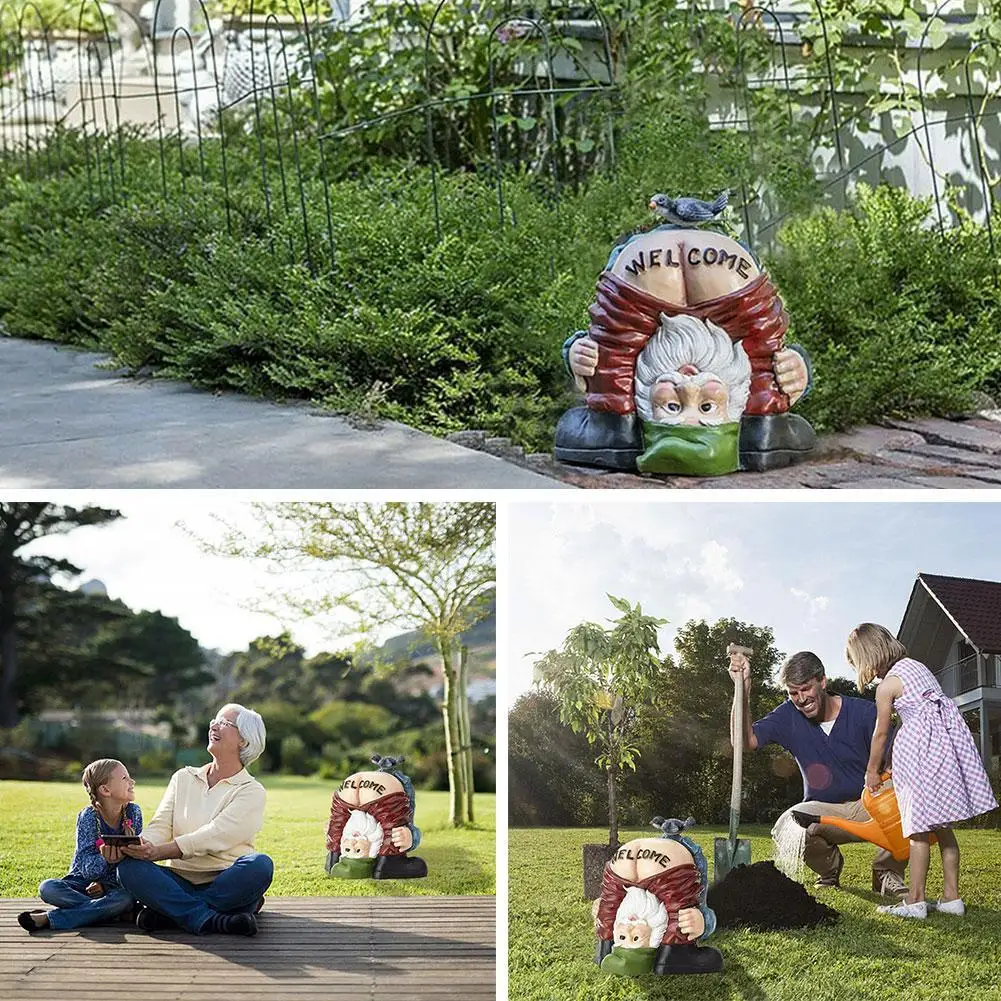 

Fairy Garden Tiny Gnome Fairies Welcome Sign Elves Pixie Miniature Garden Resin Figurine Figure Statue Outdoor Ornaments Decor