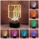 Ночник светодиодный атака на Титанов, лампа 3D для дома и спальни, креативный ночник для детской комнаты, декор для дня рождения, подарок для детей