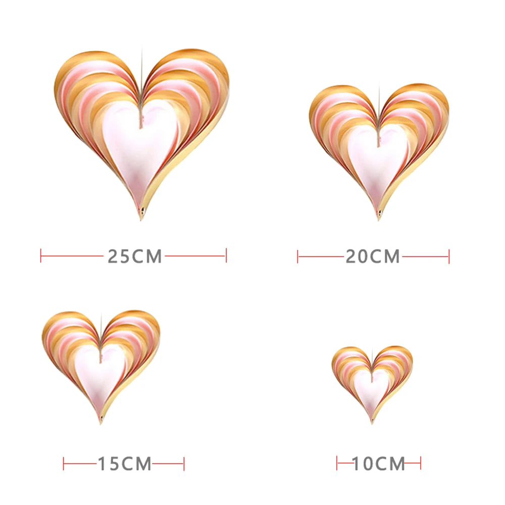 4 шт. мерцающие бумажные гирлянды в форме сердца для вечеринки свадьбы сделай сам