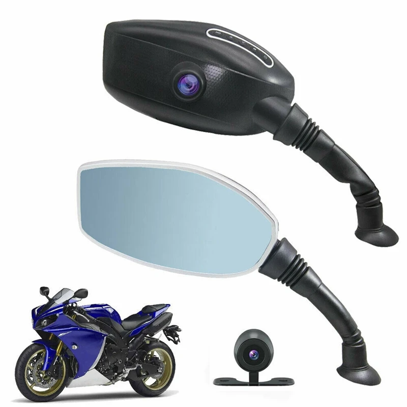 

Motorcycle Rearview Mirror Camera, 1080P DVR Dash Cam Dual Lens Digital Video Recorder Waterproof Motorcycle Recorder