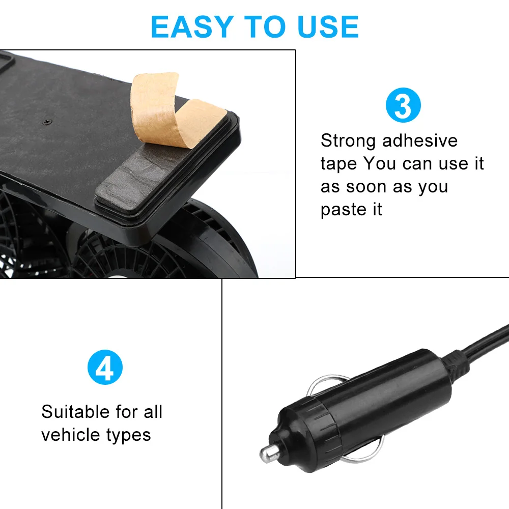 12V 24V мини вентилятор для автомобилей близнецов бортовой охлаждающий воздуха