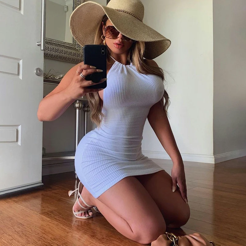 

Bodycon dress for women Square Neck Black Dress Women Elegant Cotton Fashion Side Split Dress Mini Ladies Basic