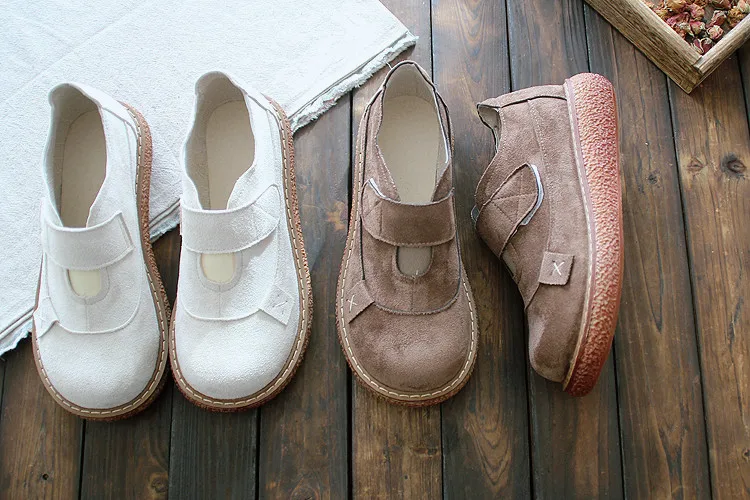 Женские туфли на толстой подошве Mori литературные в стиле ретро с круглым носком