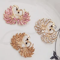 crystal swan brooch pins for women