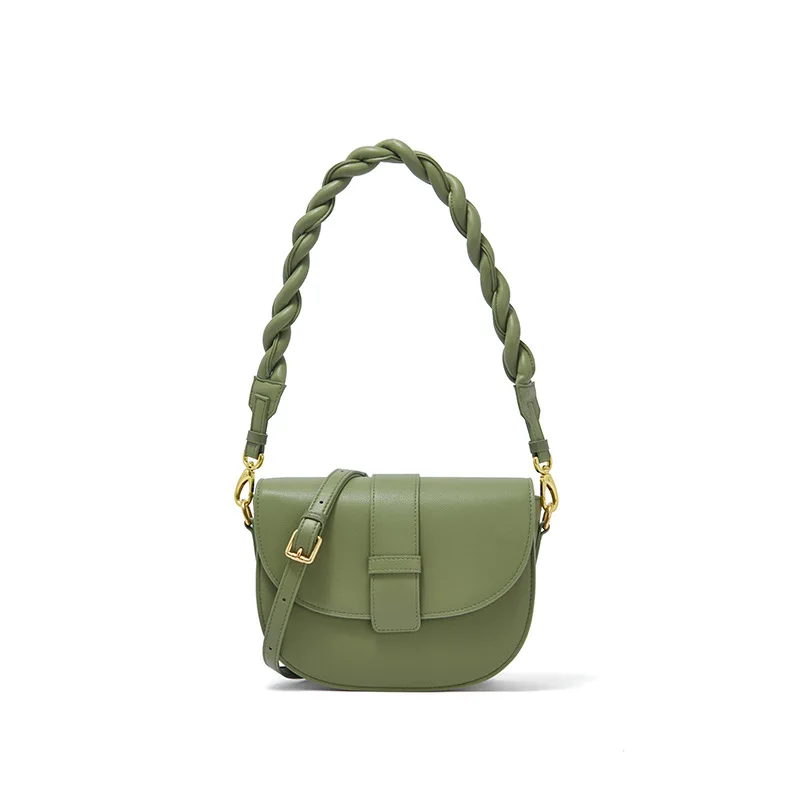 Bag women's2021new trend semi-circular saddle bag leather women's bag armpit small round bag ladies shoulder messenger bag purse