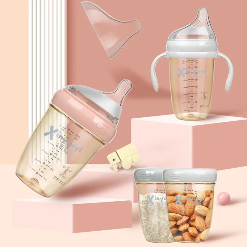 

Bottle Anti-fall PPSU Anti-expansion Gas Baby Capacity Wide Caliber Milk Drinking Feeder Duckbill Cup Newborn Water Bottle Cute