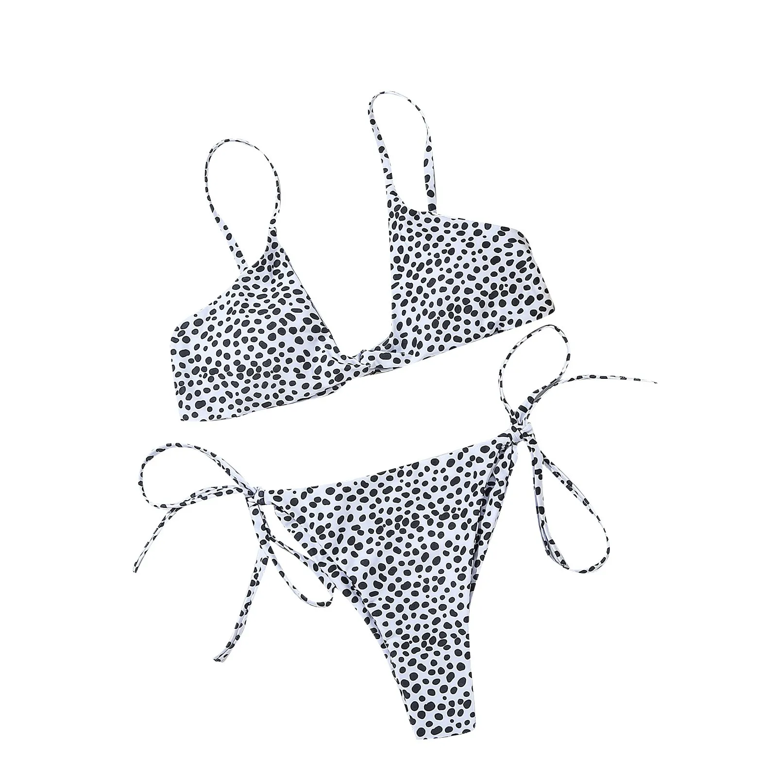 Женский комплект бикини в горошек с леопардовым принтом кружевные купальники из