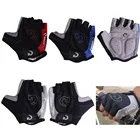 1 пара велосипедные перчатки с открытыми пальцами Нескользящие и потеющие гелевые велосипедные перчатки для езды в тренажерном зале фитнес нескользящие спортивные перчатки противоударные спортивные