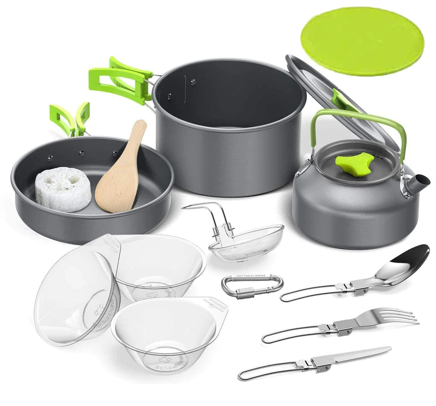 

Outdoor Picnic Cookware Set Camping Hiking Backpacking Cooking Bowl Pot Set Aluminium alloy Cook Tableware Set