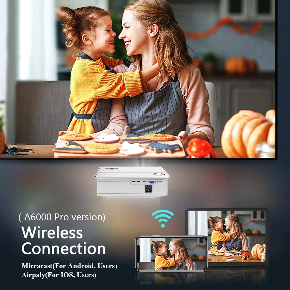 TRANSJEE 4K проектор для телефона Full HD Домашний кинотеатр 3D Android СВЕТОДИОДНЫЙ 1920x1080