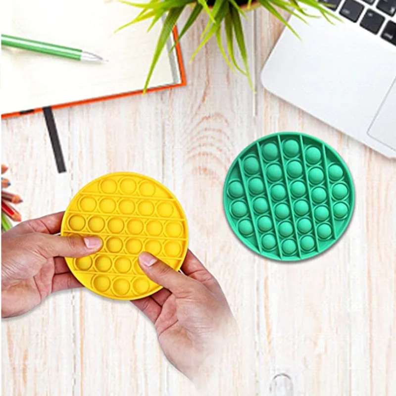 

Pop Its Round Fidget Toy Push Bubble Stress Relief Kids Simple Dimple