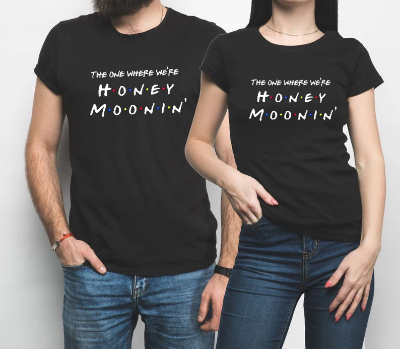 

The One Where We're Honeymoonin' Tshirt Honeymoon Gift Women 2021 Cute Wedding Gift Matching Couple Shirts Just Married Tops