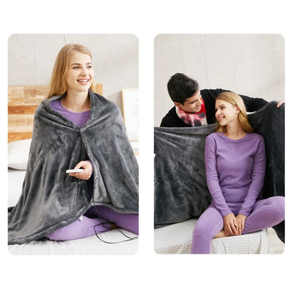 Usb Heated Warm Shawl Electric Heating Plush Throw Blanket Cape Lap Coral Flannel | Дом и сад