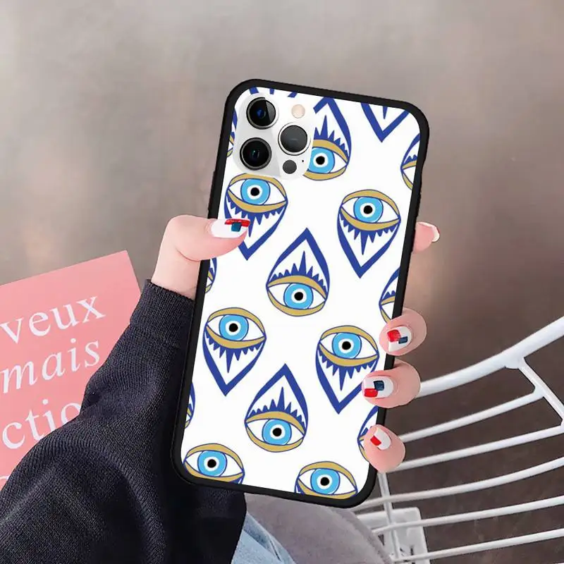 

Evil Eye Illustrations Phone Case For Iphone Case 5 5S SE 6 6s 7 8 11 12 X Xs Xr Pro Plus Max Mini Cover