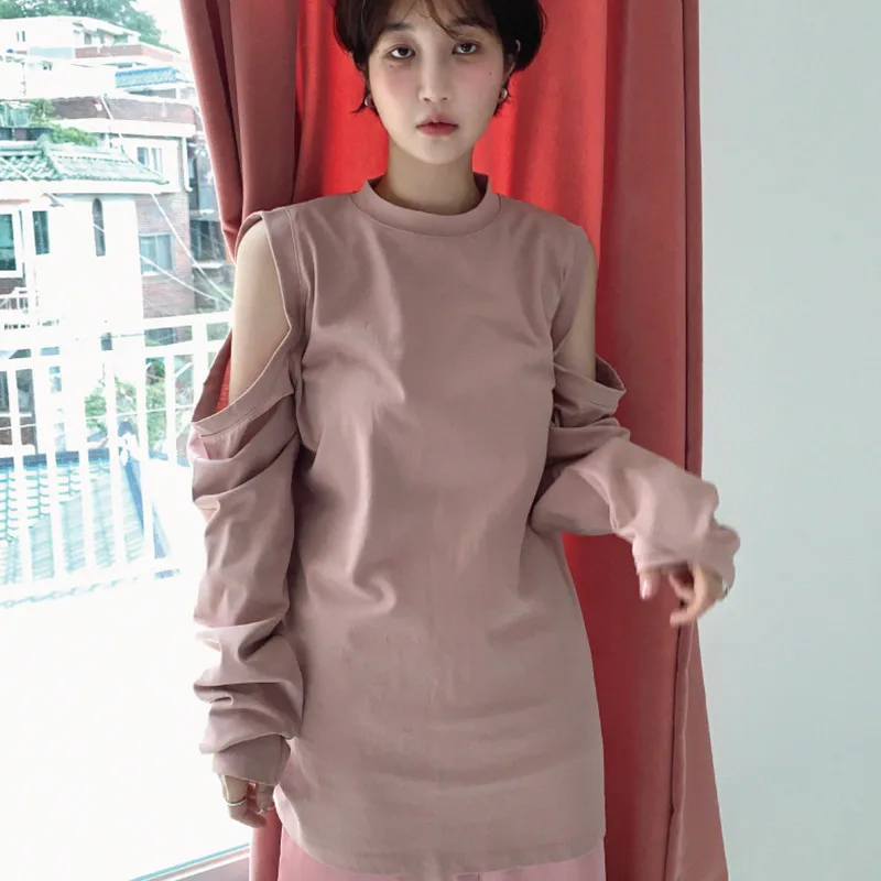 Женская ажурная Толстовка GALCAUR свободная кофта с круглым вырезом и длинными