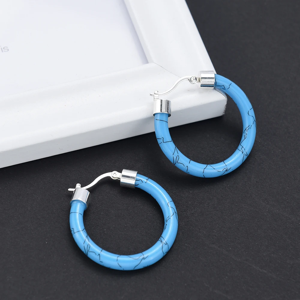 Женские богемные серьги кольца из нержавеющей стали большие круглые с печатью