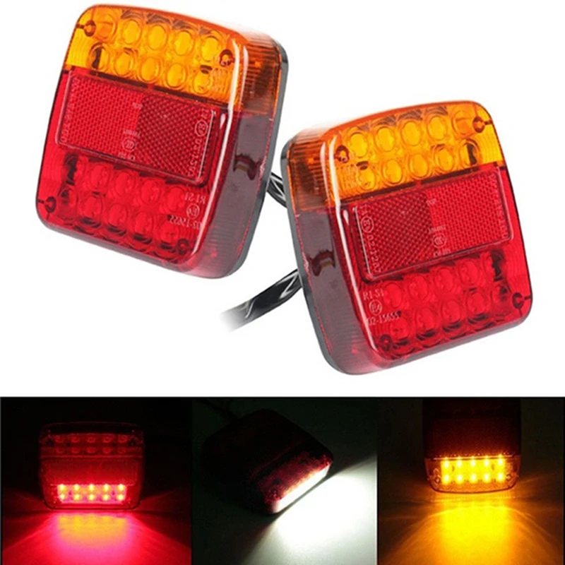 

107x102x30mm 12V Trailer Truck 20 LED Taillight Brake Stop Turn Signal Indicator Light Lamp