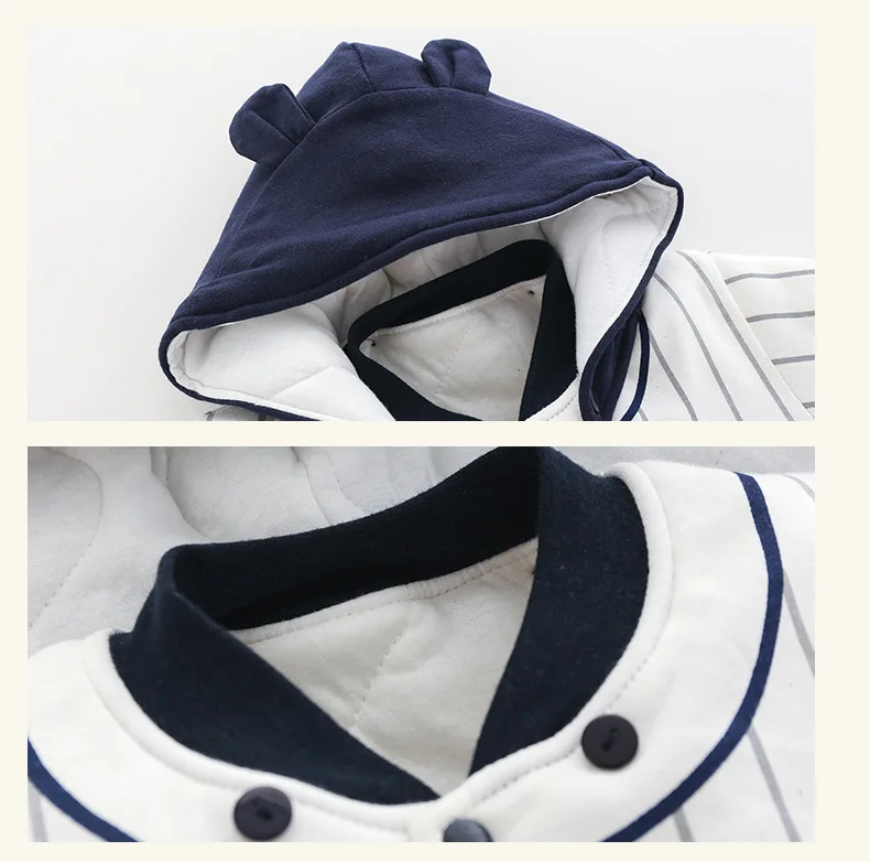 

Newborn Baby Winter Warm Jumpsuit 0-12M Infant Boys Cartoon Sleepsuit Set Girl Pink Go Out Cotton Clothing Autumn Pyjama Outfits