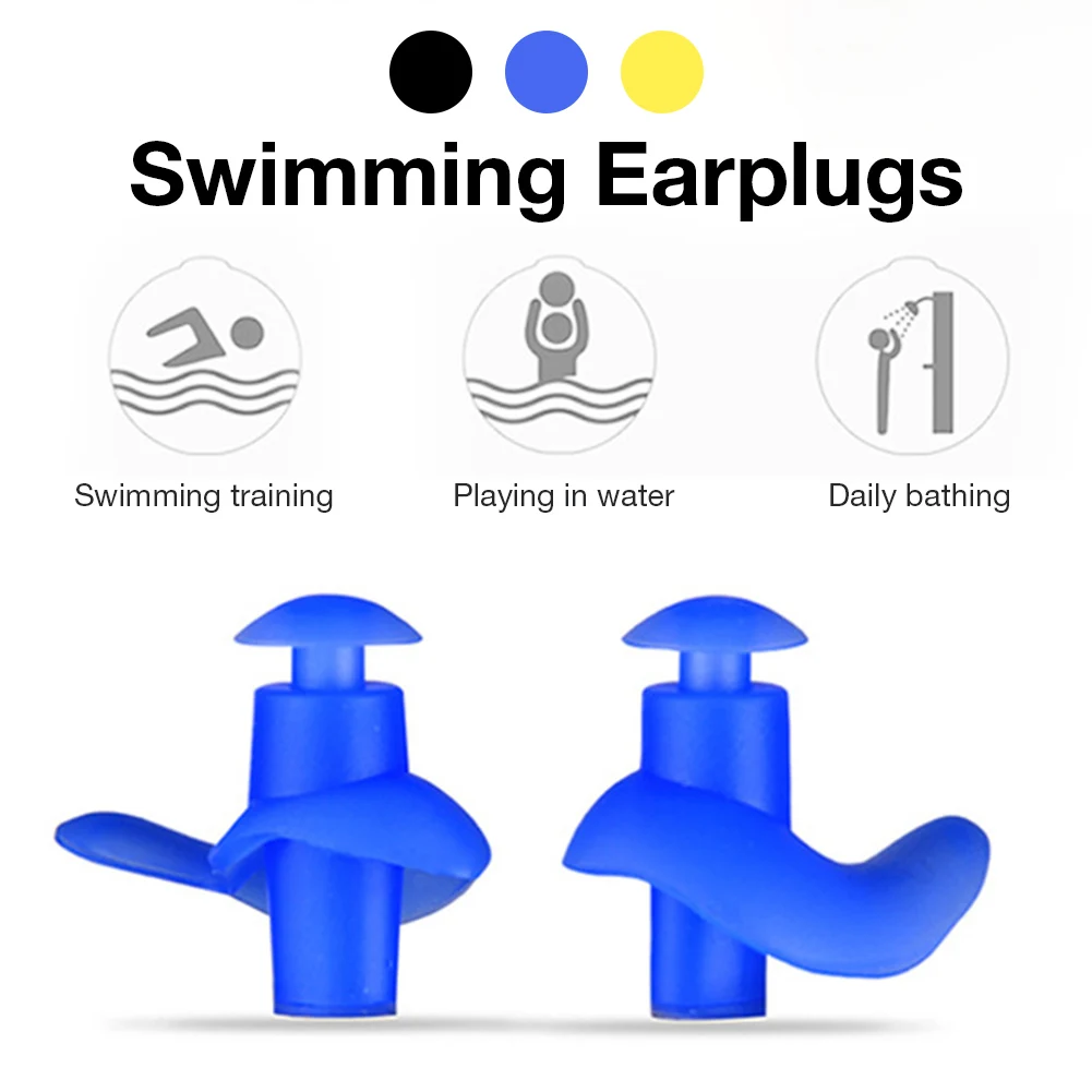 

Swimming Earplugs Waterproof Reusable Silicone Ear Plugs for Swimmers Showering Bathing
