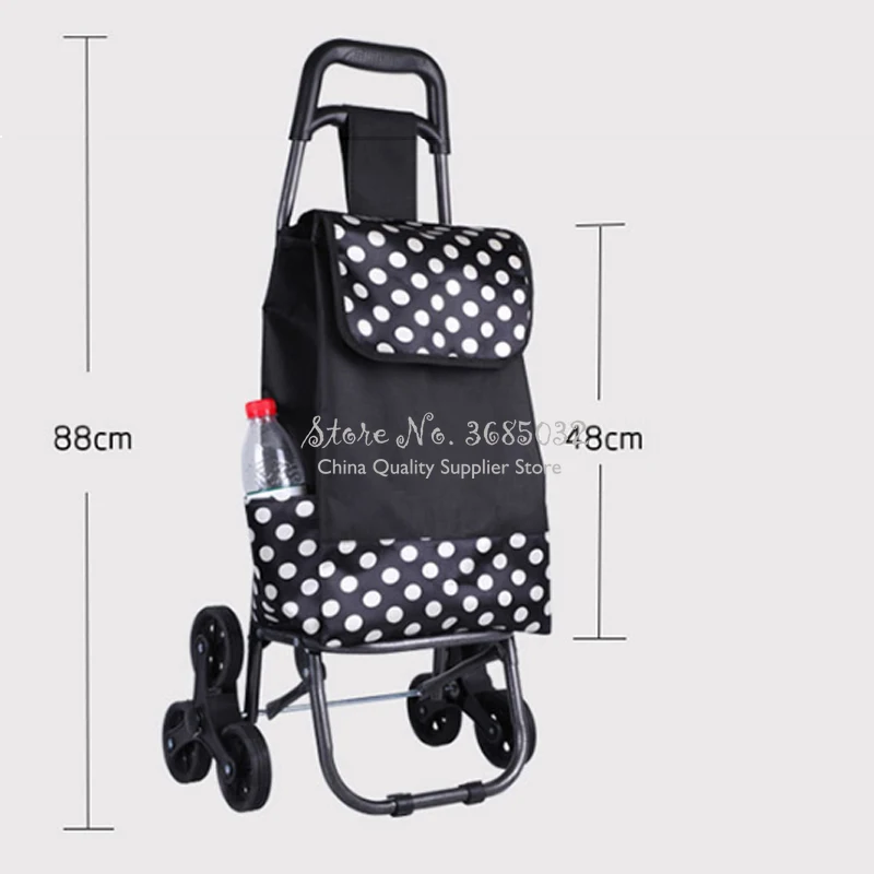 Дешевая складная корзина для покупок с колесо Сгустите стержень Чемодан