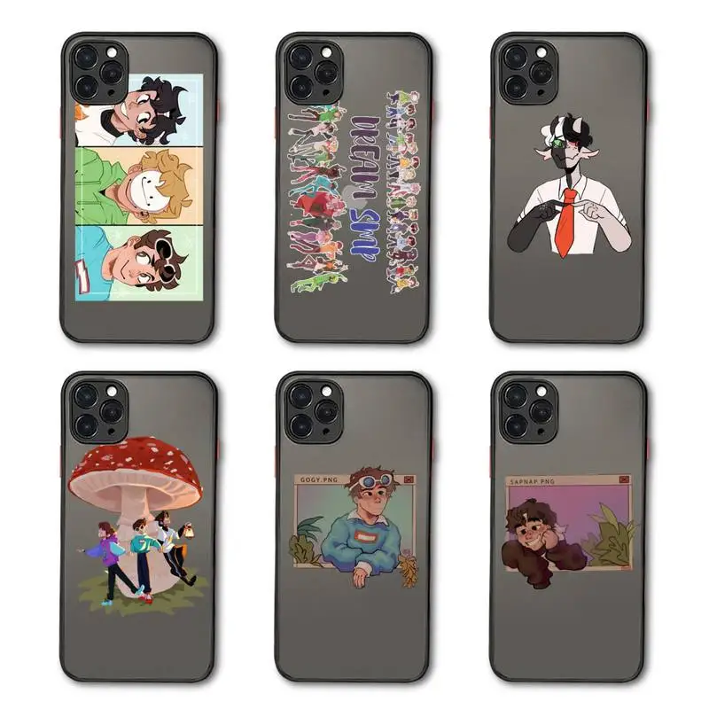 

dream smp Phone Case Matte Transparent for iPhone 7 8 11 12 s mini pro X XS XR MAX Plus Clear mobile bag