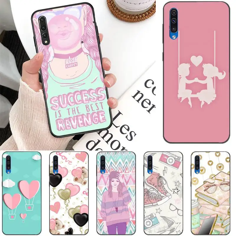 

Pink Cute Love Heart Girls Life Phone Case For Xiaomi Mi 10 5 6 A2 A2lite A1 9 9SE 8Lite 8explorer Pocophone F1 Fundas Cove