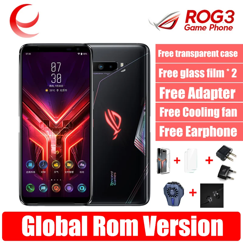Оригинальный телефон ASUS ROG 3 Snapdragon 865 / plus NFC 5G игровой 6000 мАч аккумулятор смартфоны