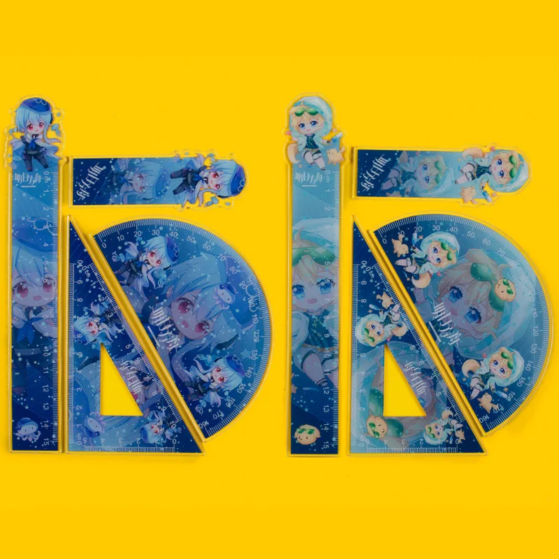 

Arknights Ruler Triangular Cartoon Rulers for Drafting Student Stationery Tequila Mizuki Office School Supply Fashion Kawaii