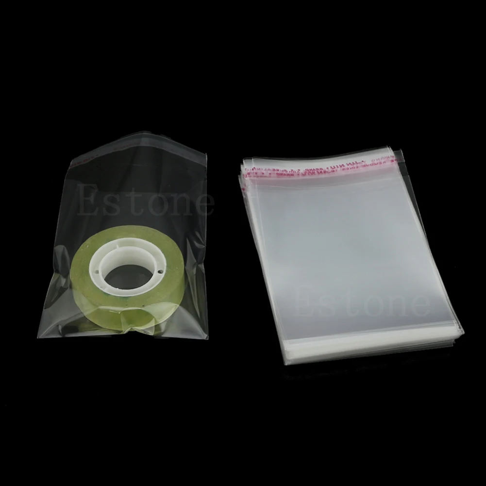 

100ps Clear Self Adhesive Lots DIY Jewelry Seal Plastic Bags 8x12cm 3.1"x4.7"