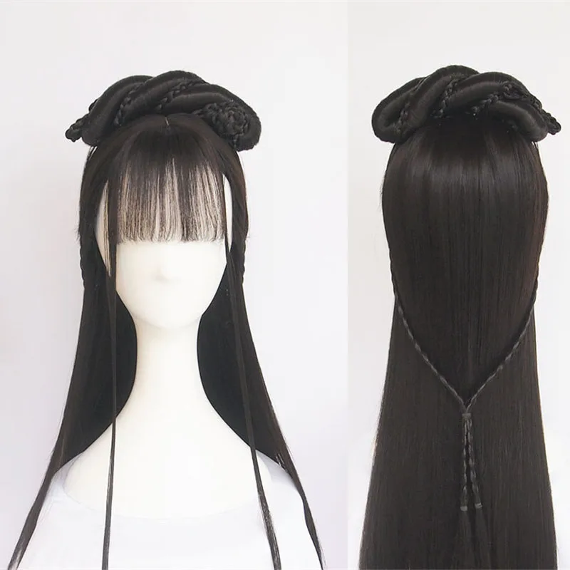 Парики для женщин винтажный парик Древний китайский волосы конский хвост