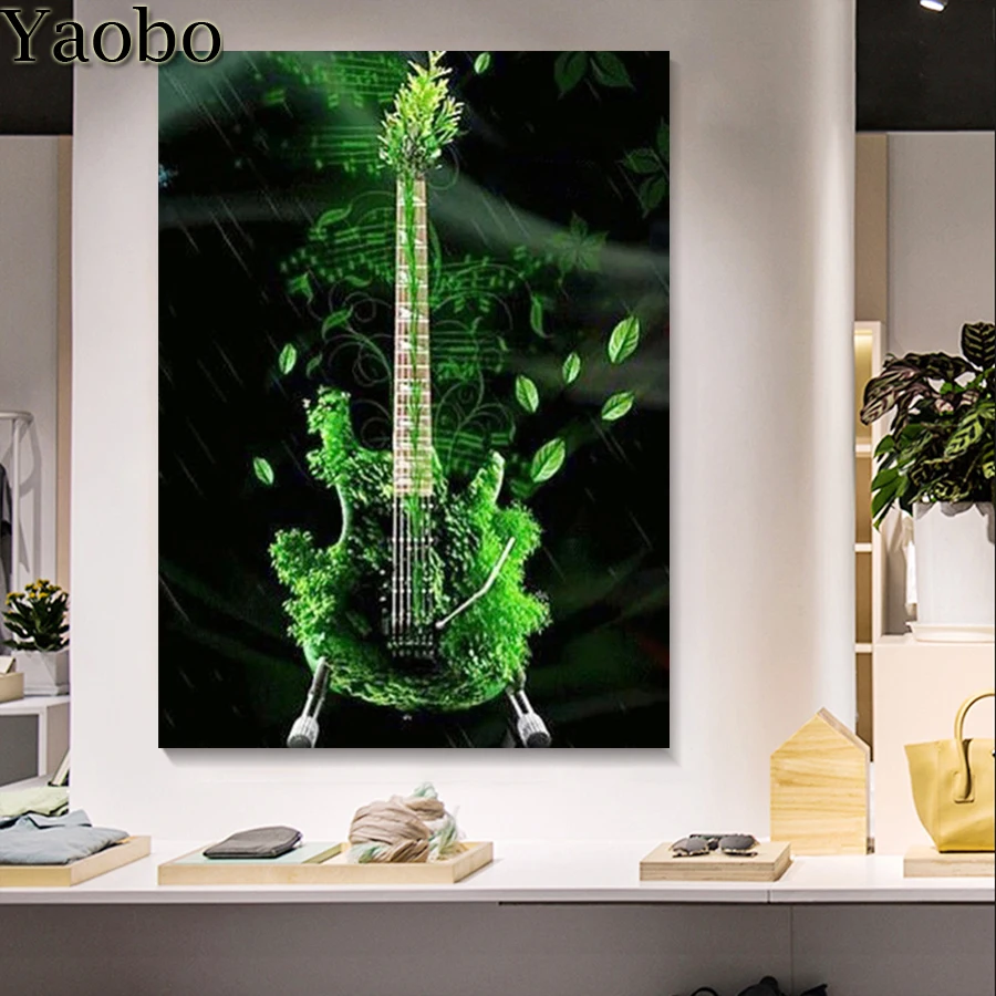 

Алмазная 5D картина «сделай сам», вышивка крестиком с изображением гитары, пейзажа, полноразмерная квадратная Круглая Мозаика, стикер, Декор, Лидер продаж
